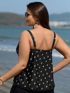 Paisley Print Adjustable Bust Support Swim Top