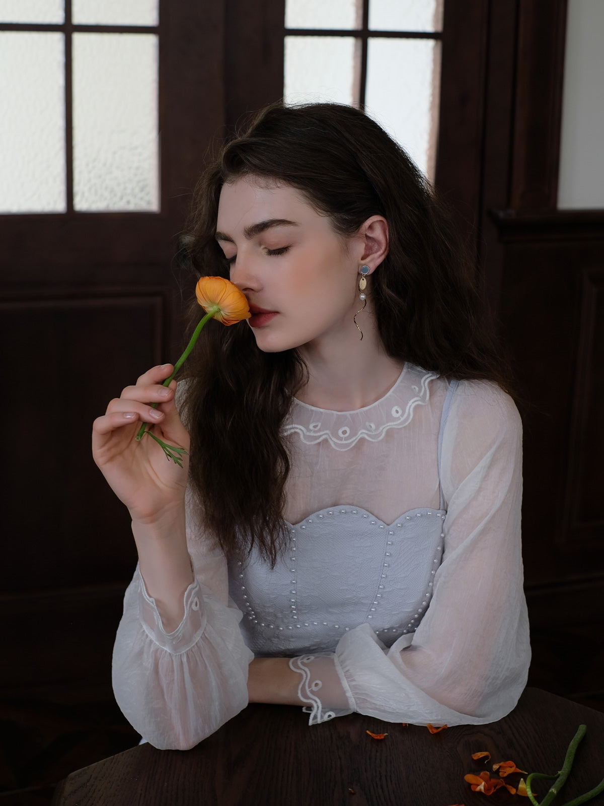 Sheer Chiffon Bottom Top + Mermaid Slip Dress