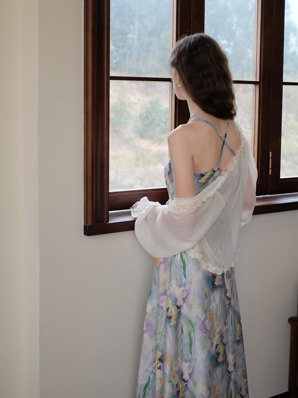 Fairy Sheer Rose Cardigan + Painting Slip Dress