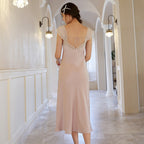 V Neck Lace Sleep Gown