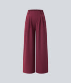 FlexTM High Waisted Side Pocket Wide Leg Waffle Work Pants