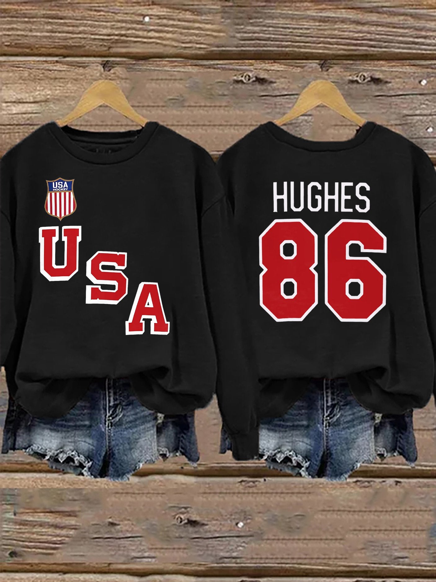 Women's  Hockey Print Sweatshirt