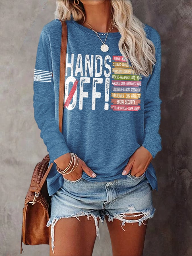 🔥Buy 3 Get 15% Off🔥Women's Retro Hands Off Protest Print T-Shirt