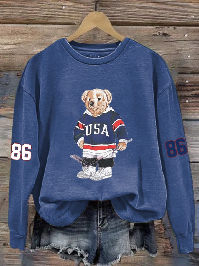 Women's  Hockey Print Sweatshirt