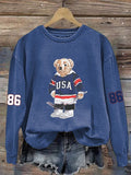 Women's  Hockey Print Sweatshirt