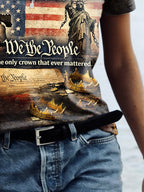 🔥Buy 3 Get 15% Off🔥Retro No Kings March 28, 2026 We The People Is The Only Crown That Ever Mattered. We The People Print T-Shirt