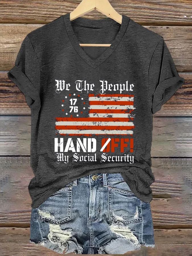 Women's We The People Hands Off My Social Security Print T-Shirt