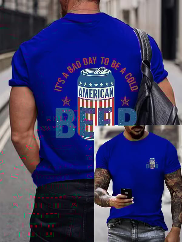 🔥Buy 3 Get 15% Off🔥It’s a Bad Day to Be a Cold Beer,  Funny 4th of July Drinking Shirt