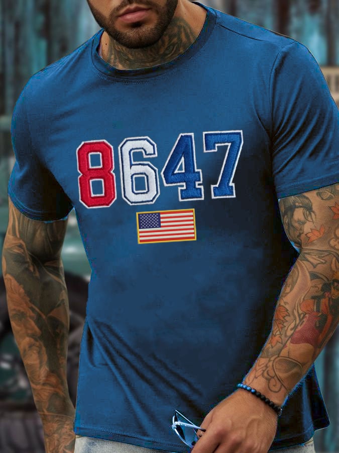 🔥Buy 3 Get 15% Off🔥Men's Retro 8647 Flag Print T-Shirt