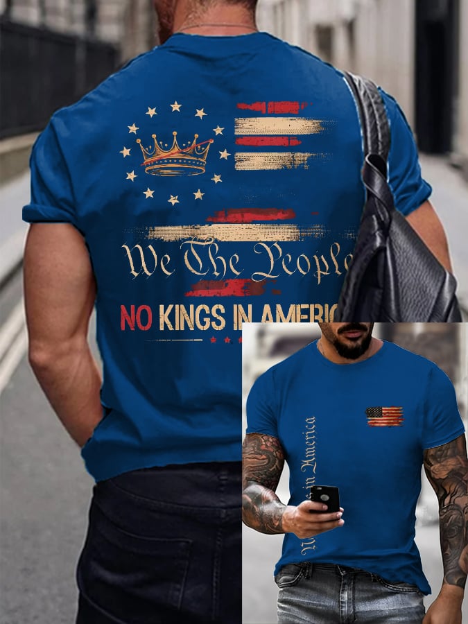 🔥Buy 3 Get 15% Off🔥Men's “We The People No Kings In America” Printed T-shirt