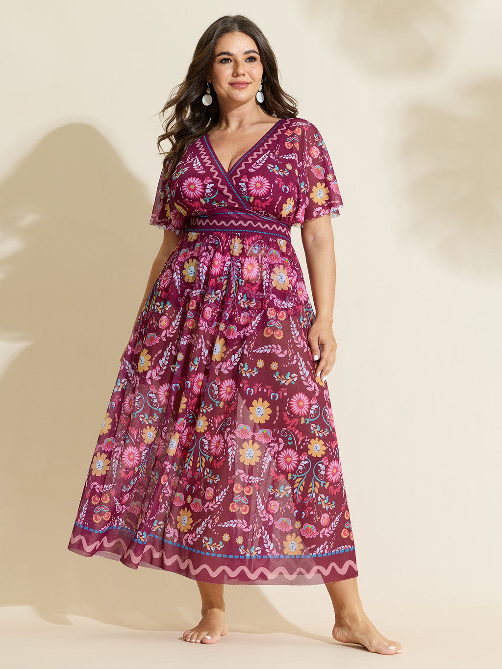 Sarong Two-Piece Tummy-Control One-Piece Swimsuit