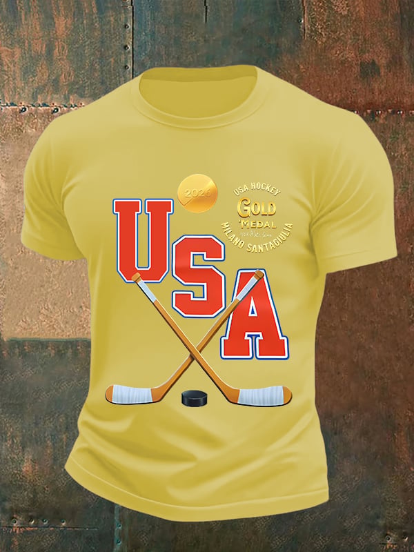 Men's   USA Funny Print T-Shirt