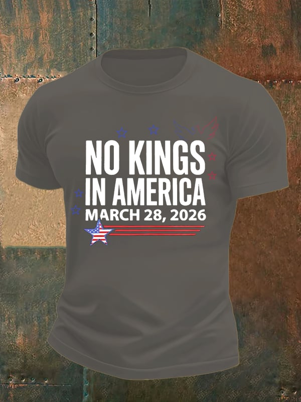 Men's   NO KINGS IN AMERICA  Print  T-Shirt