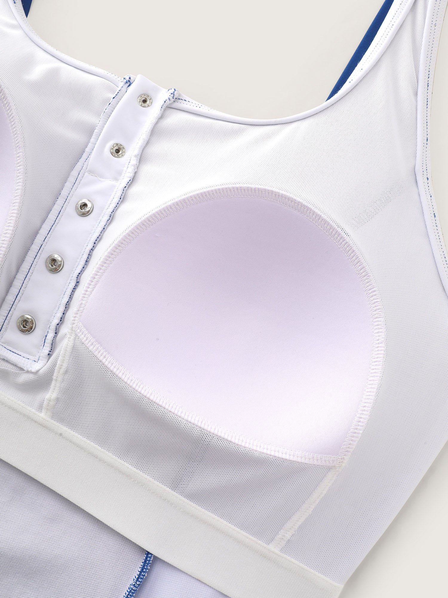 Colorblock Button Detail Swim Romper