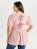 Back Bow Tie Textured Top