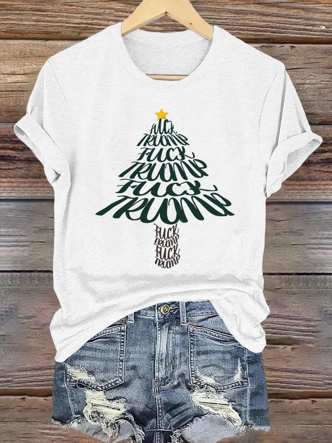 🔥Buy 3 Get 15% Off🔥Women's  Funny Christmas Tree With fdt T-Shirt