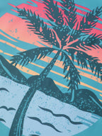 Island Print Drawstring Adjustable Swim Top