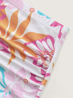 Playful Tropical Print Pockets Swim Dress