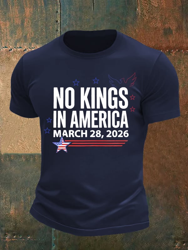 Men's   NO KINGS IN AMERICA  Print  T-Shirt