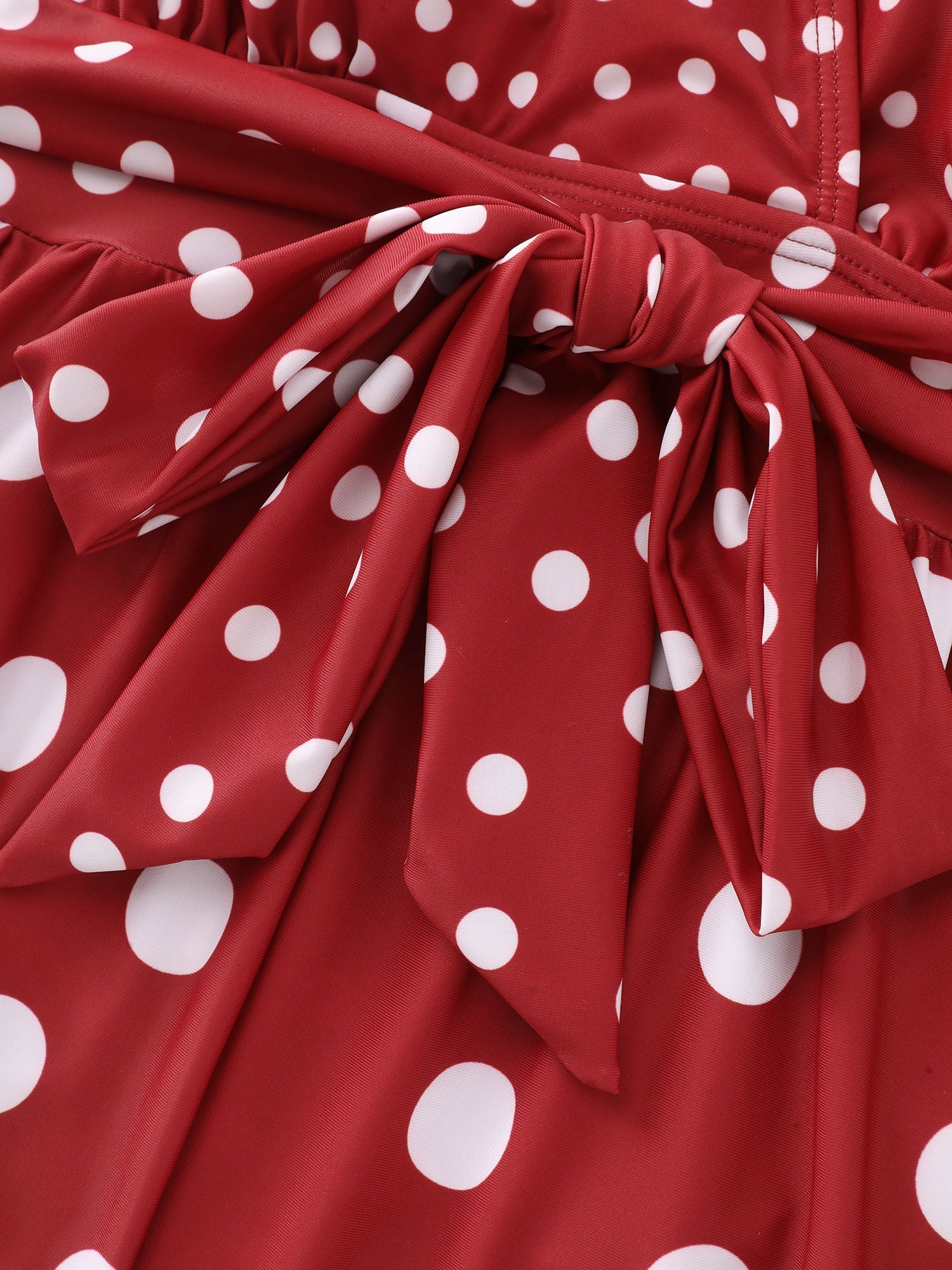 Polka Dots Print Pockets Swim Romper