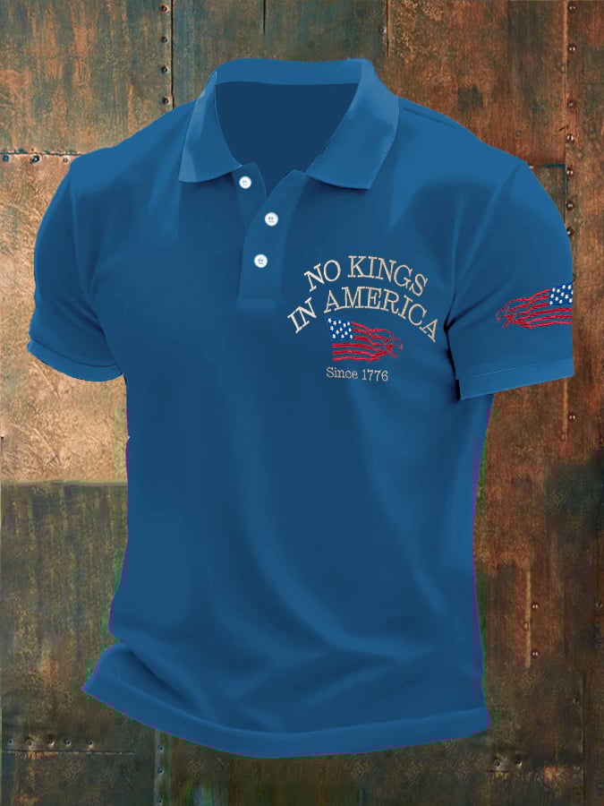 🔥Buy 3 Get 15% Off🔥Man's Vintage No Kings In America Since 1776 Printed Polo Shirt