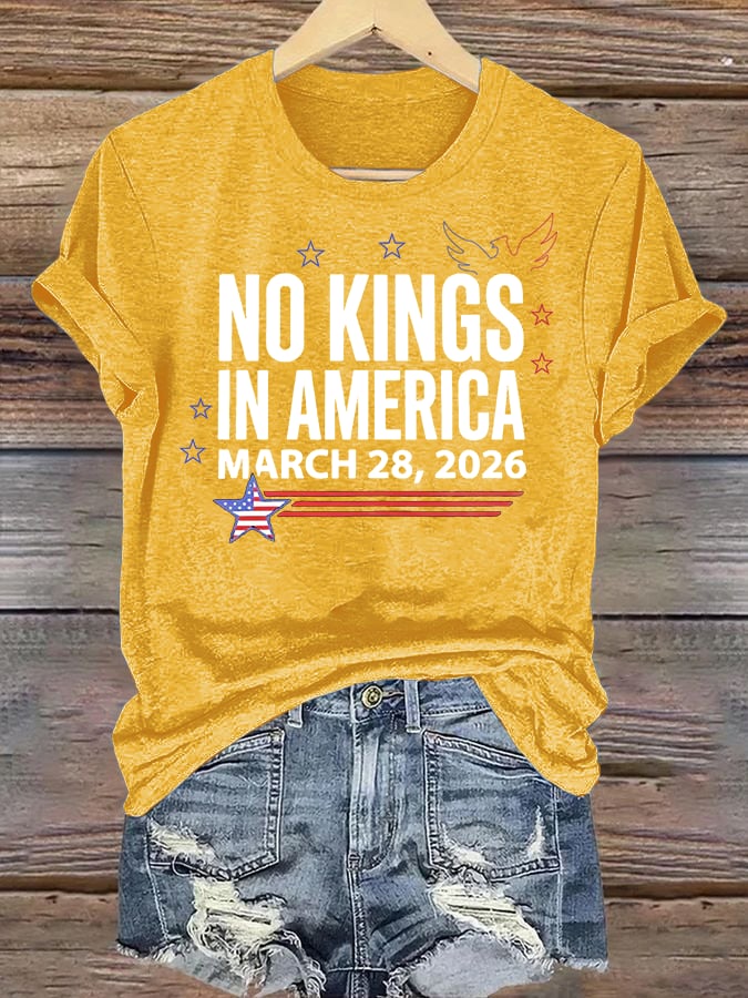 Women's  NO KINGS IN AMERICA  Print  T-Shirt
