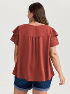 Pure Cotton Layered Sleeve Flowy Blouse