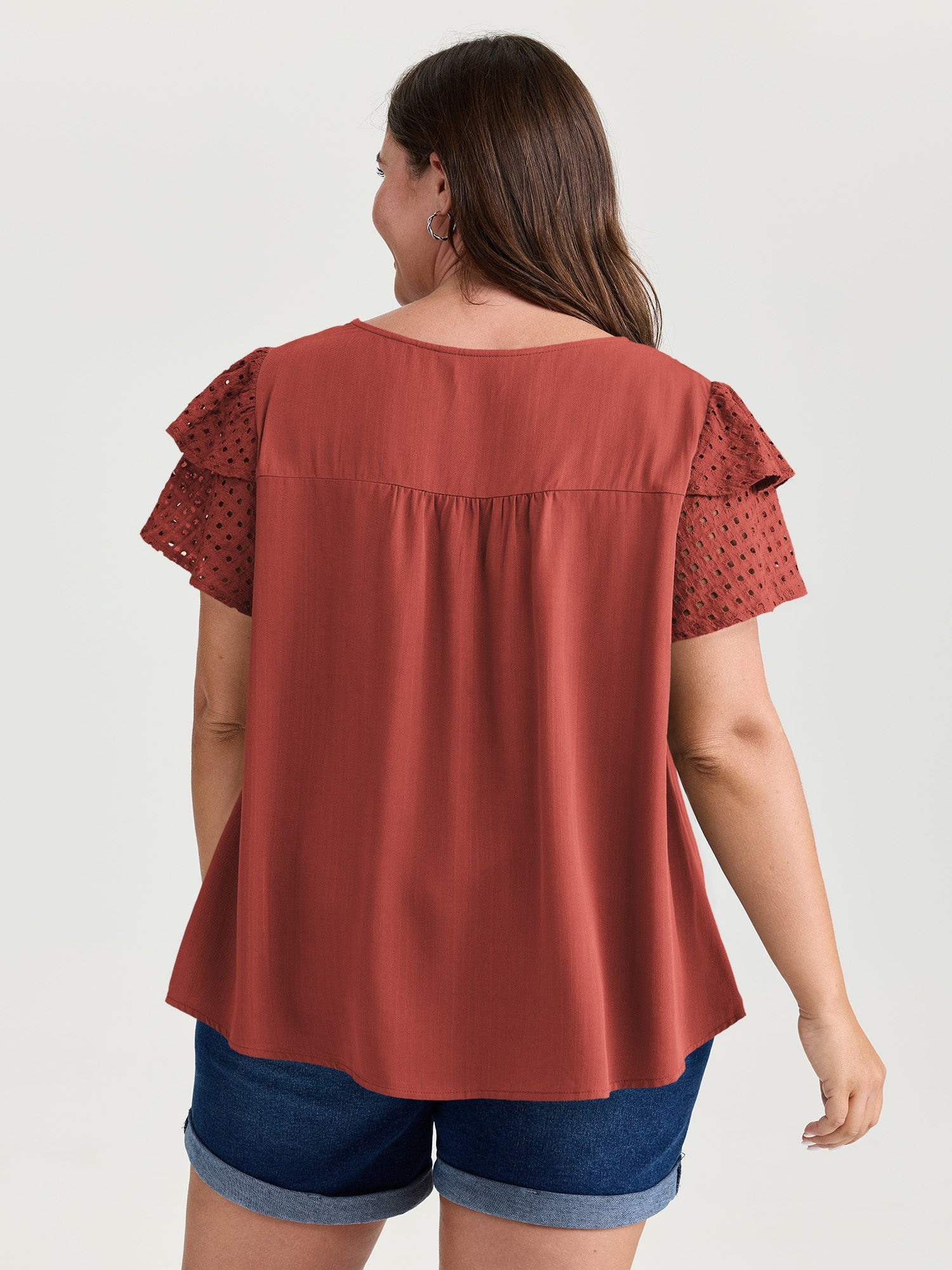 Pure Cotton Layered Sleeve Flowy Blouse