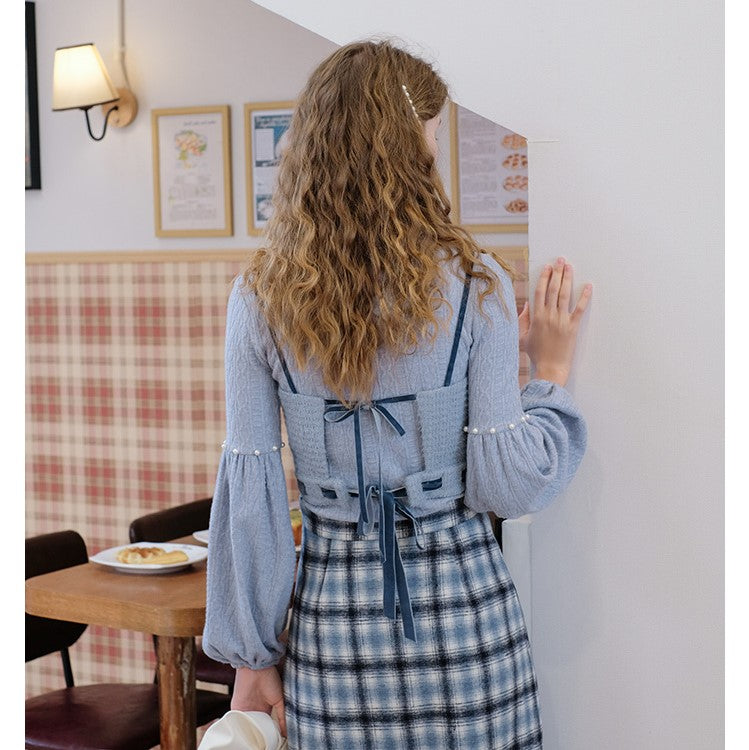 Retro Bishop Sleeve Knitted Top