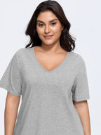 Cotton V Neck Plain Basic T-shirt