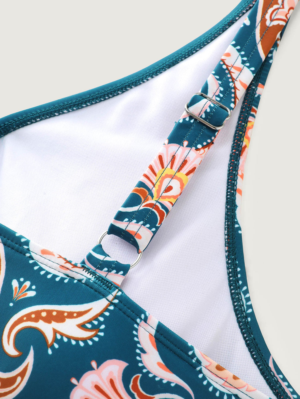 Boho Print Pockets Swim Romper