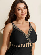Geometric Print Two-Piece Swimsuit Set