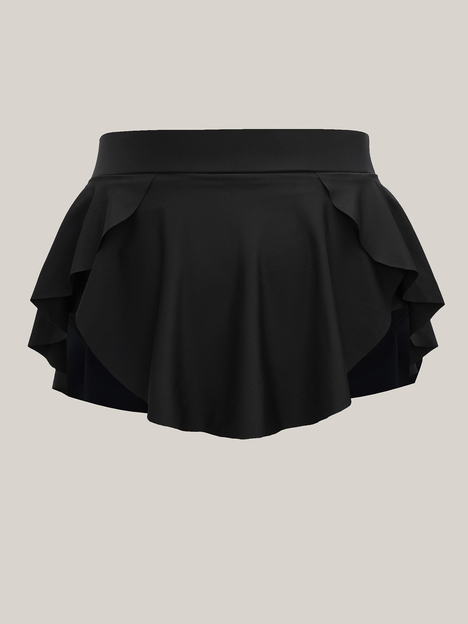 Layered Hips Coverage Slit Swim Skirt