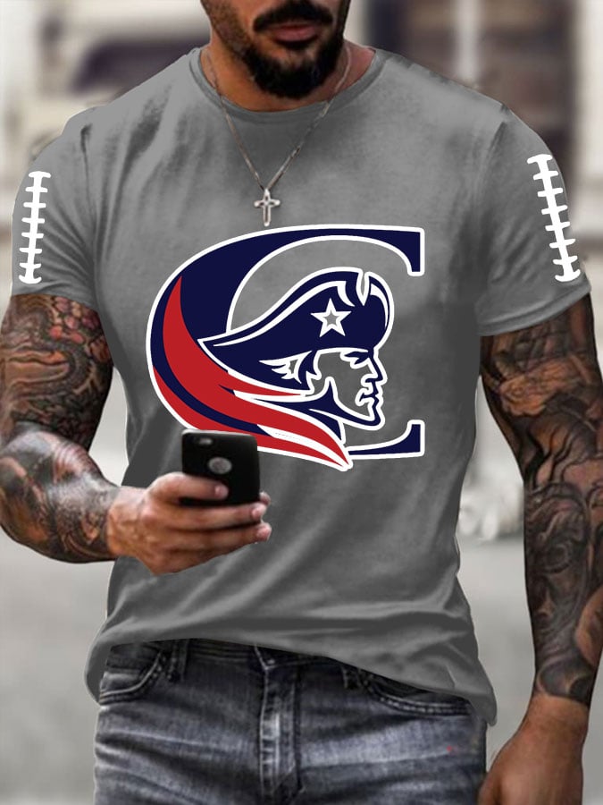 Men's Football Print Casual T-Shirt