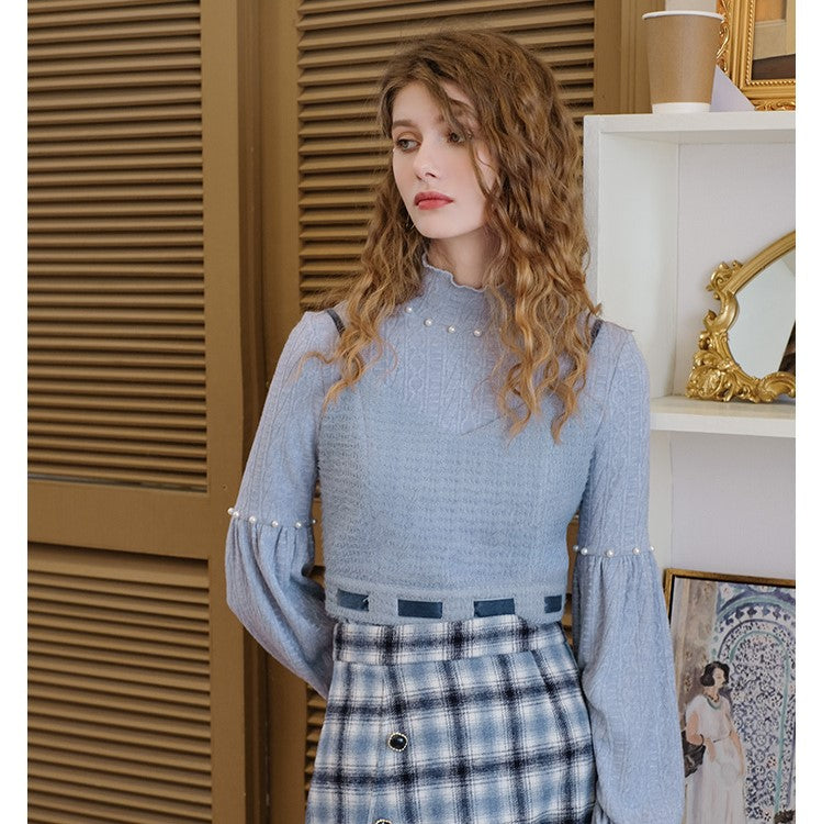 Retro Bishop Sleeve Knitted Top