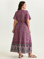 Supersoft Floral Color Contrast Print Maxi Dress