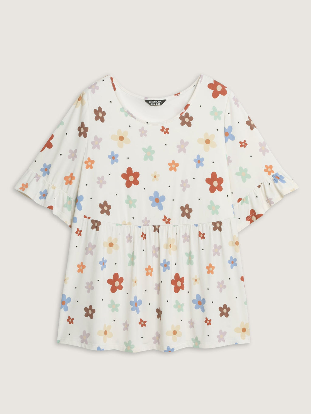 Floral Print Stretchy Knit Top