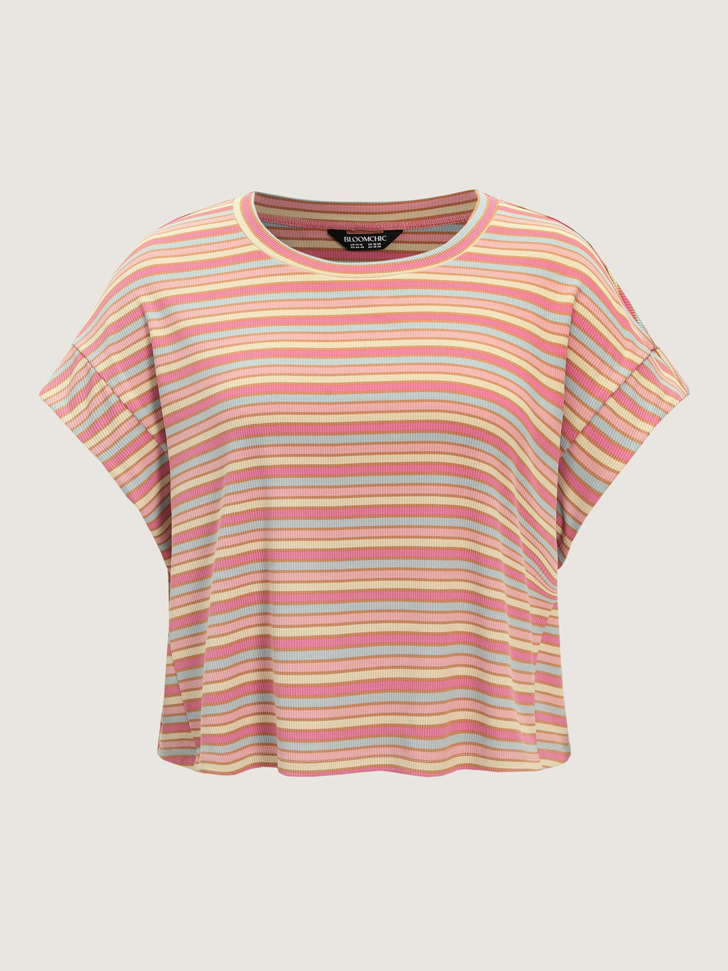 Striped Print Relaxed-Fit T-Shirt