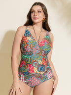 Paisley Print Tummy-Control One-Piece Swim
