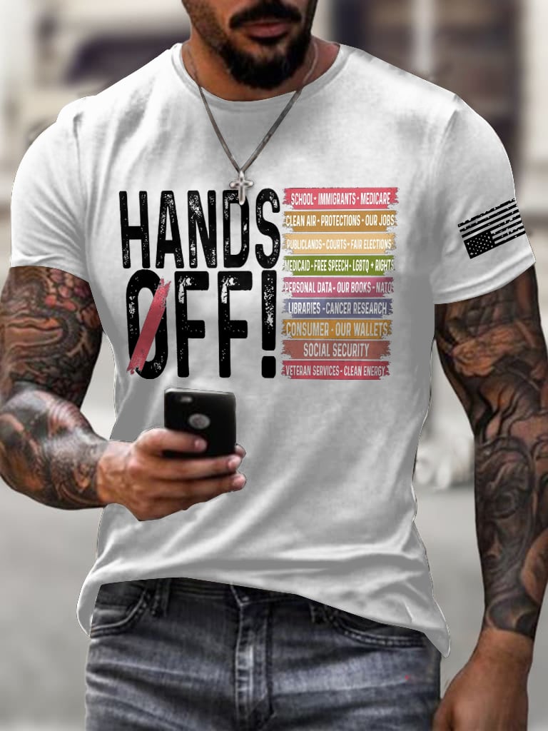 🔥Buy 3 Get 15% Off🔥Men'S Retro Hands Off Protest Print T-Shirt