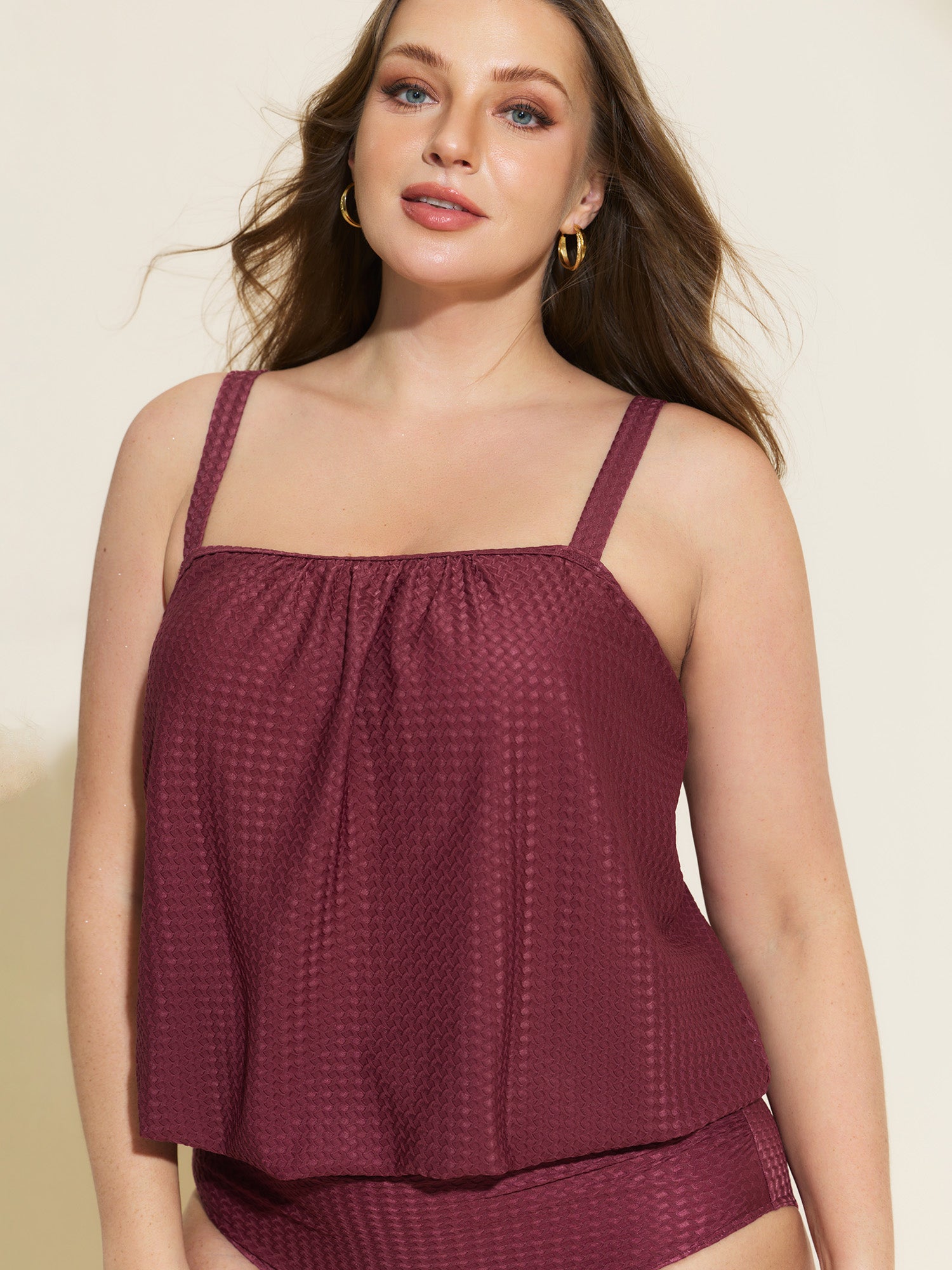Texture Pleated Easy-Fit One-Piece Swim