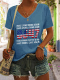 🔥Buy 3 Get 15% Off🔥V-neck 8647 Make Lying Wrong Again Make America Think Again Make Humans Matter Again Make People Care Again 8647 Print T-shirt