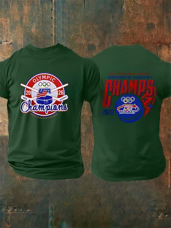 Men's  Ice Hockey Print Casual T-Shirt