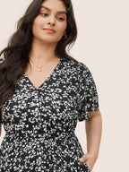 Bloom Dress - Flutter Sleeve Ditsy Floral Pocket Split Maxi Dress