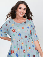 Floral Print Stretchy Knit Top