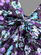 Ditsy Floral Ties Adjustable Ruched Swim Top