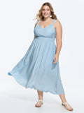 Breathable Waist-Defining Cami Midi Dress