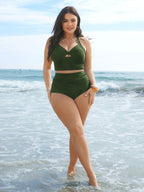 High Rise Ruched Plain Bikini Bottoms