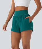 Super High Waisted 2-in-1 Yoga Shorts 3'' with Pockets