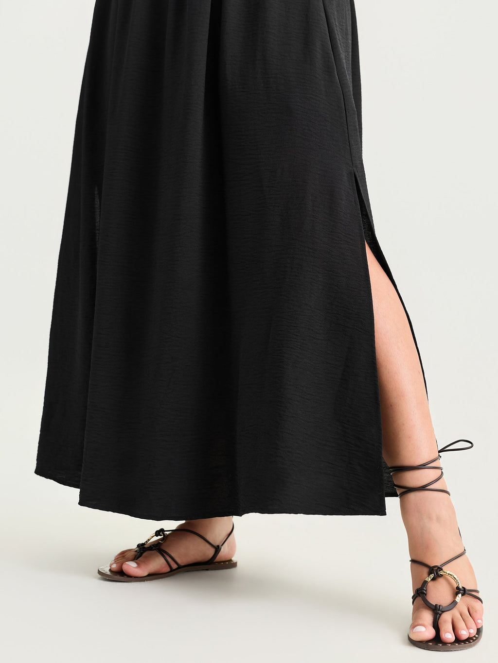 Breathable Boho Embroidered Waistband Maxi Dress